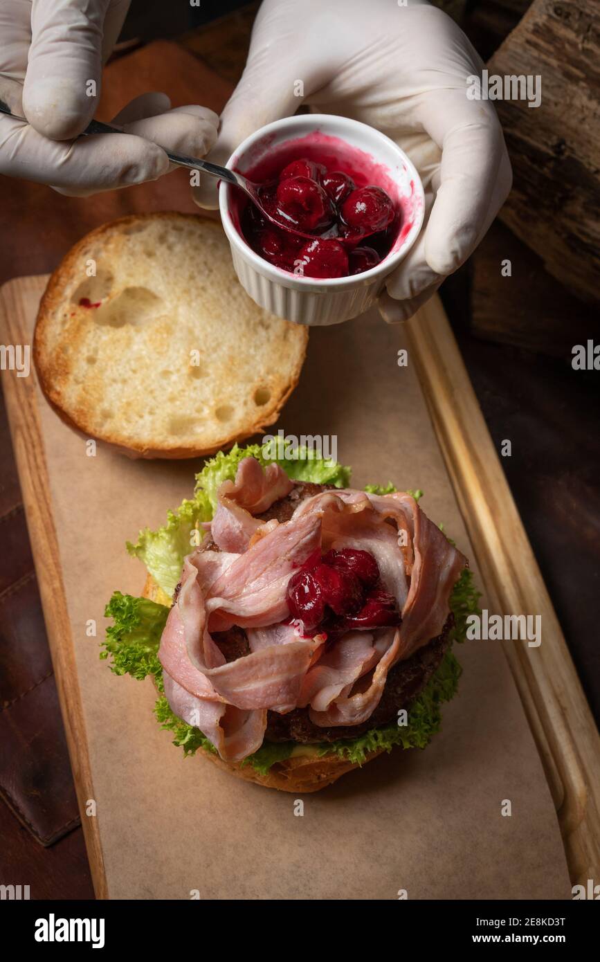 Sandwich covering hi-res stock photography and images - Alamy