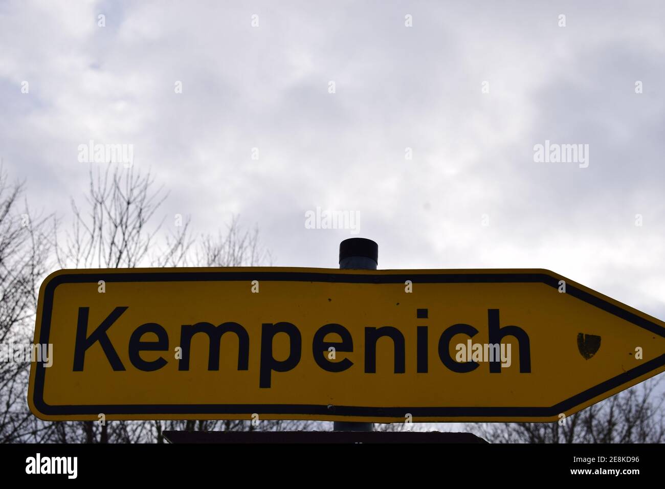 sign towards Kempenich Stock Photo