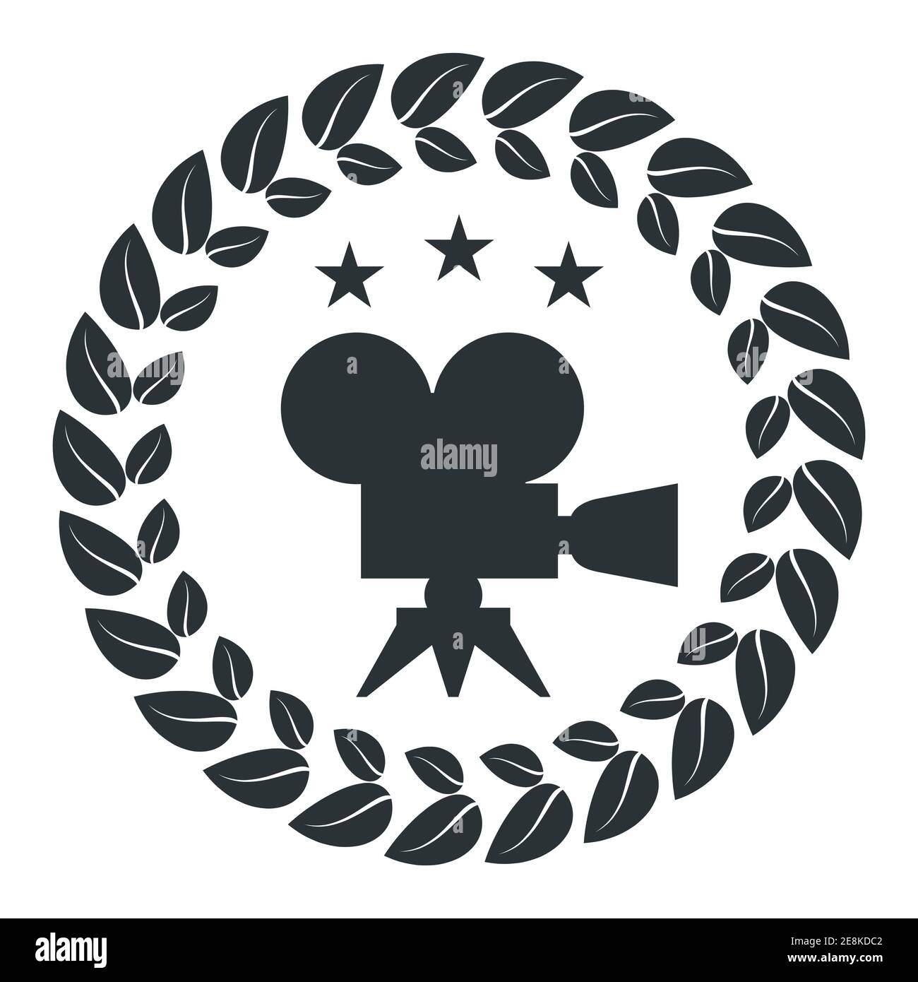 Film Award for the best film in the form of logo with camera Stock Vector