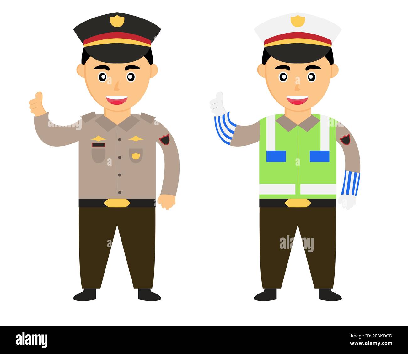 illustration vector design of indonesian police. Indonesian cop Stock Vector