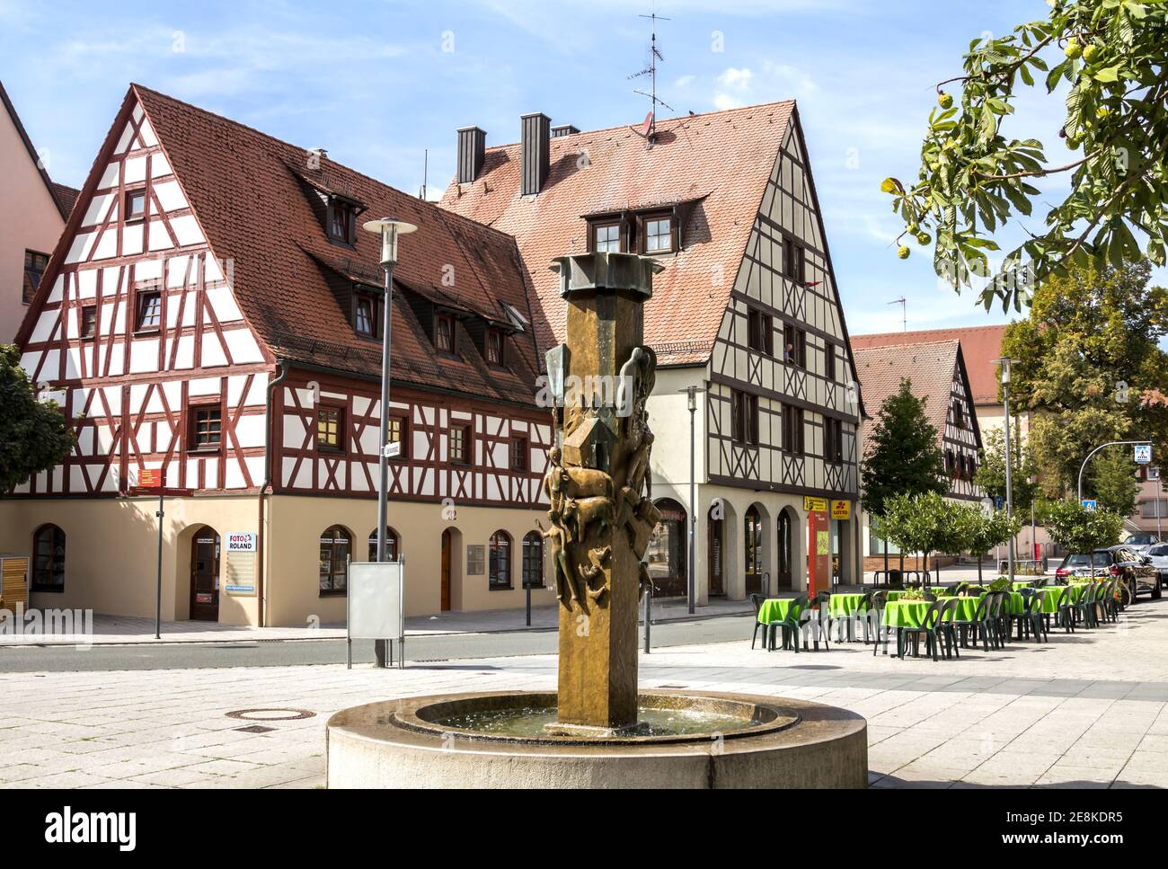 Traditional German houses of the Old Town, Forchheim, Bavaria Stock Photo