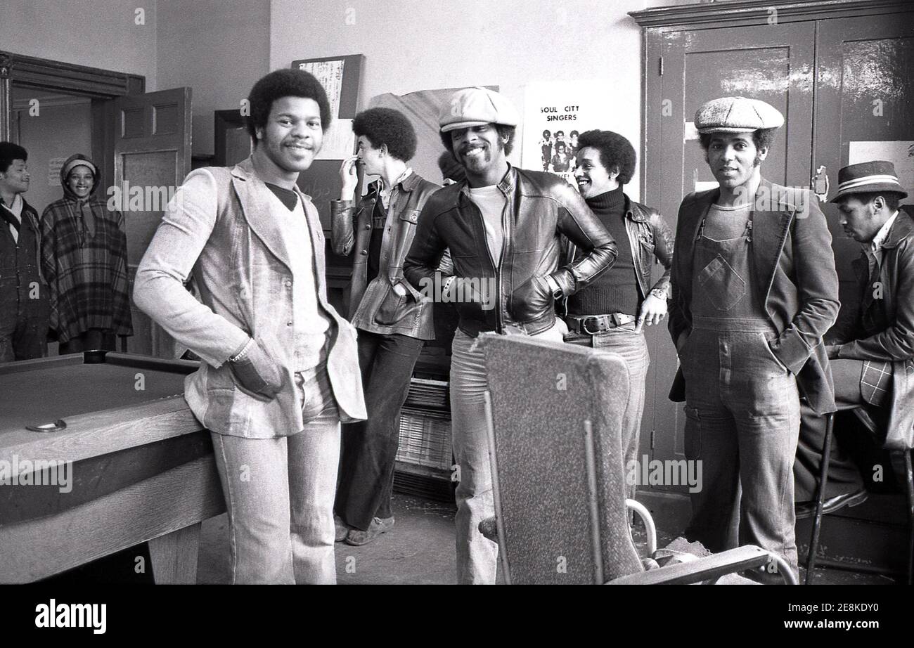 The Real Thing  British Black Soul group in in Toxteth Liverpool 8 in 1977 Stock Photo