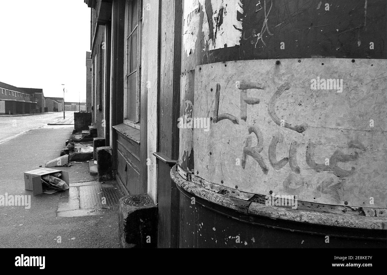 The inner city district of Toxteth Liverpool 8. Images shot for the British Soul Band's The Real Thing album cover 4 from 8 in 1977 Stock Photo