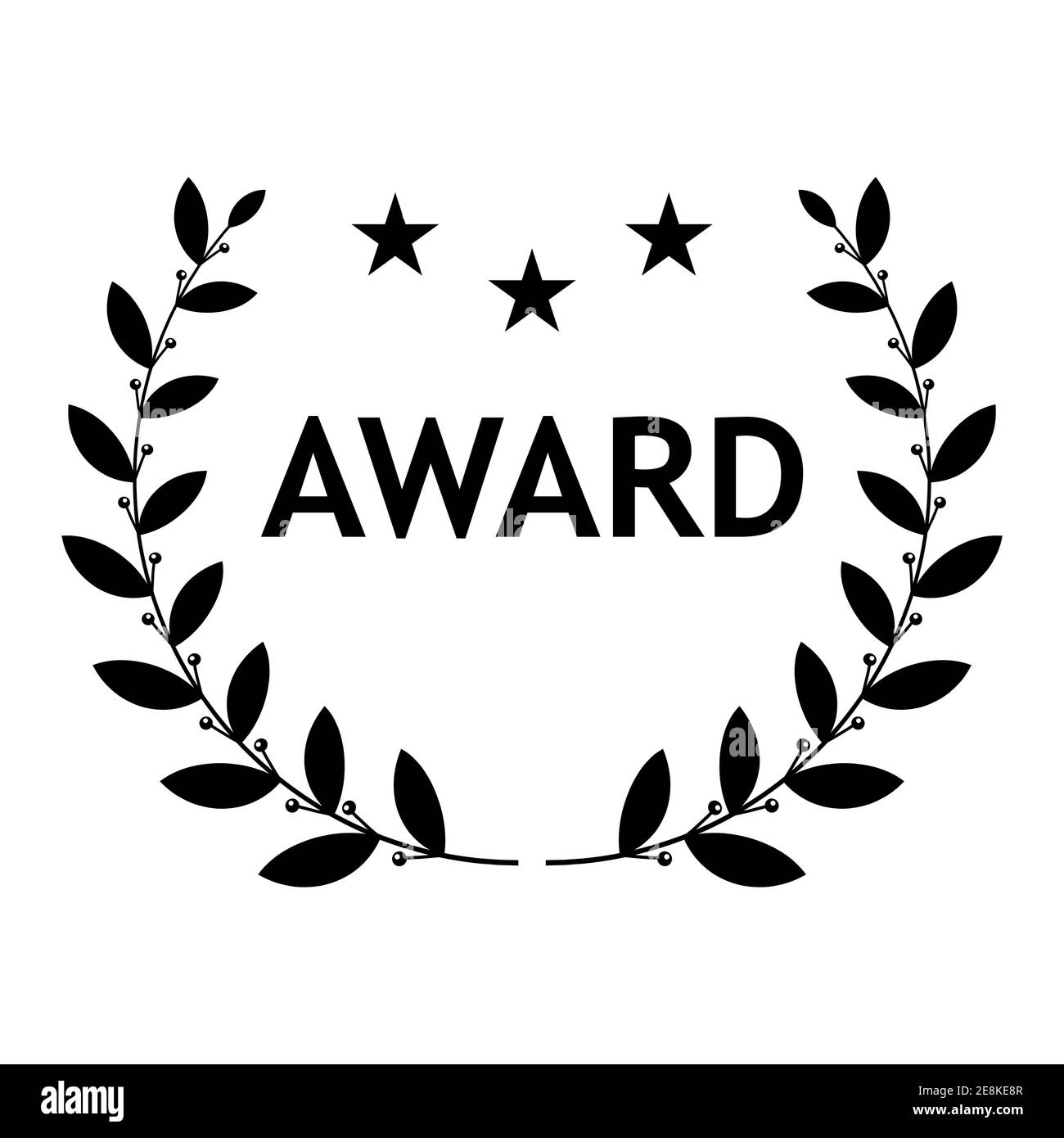 Film Award for the best film in the form of logo with laurel branch. Stock Vector