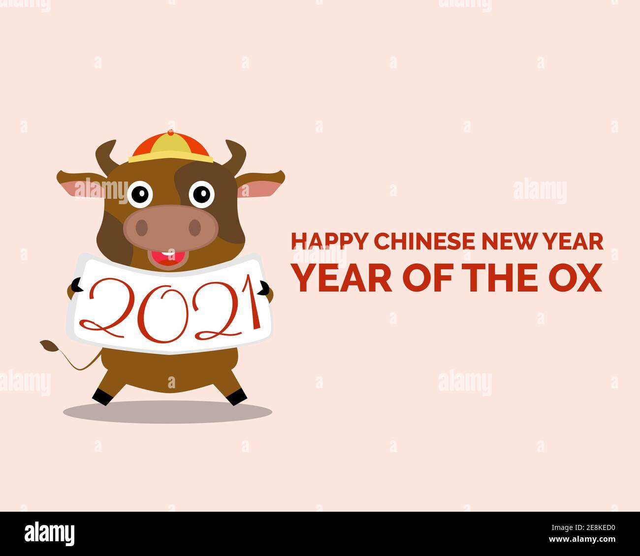 illustration vector design of chinese new year. Year of the ox. Stock Vector
