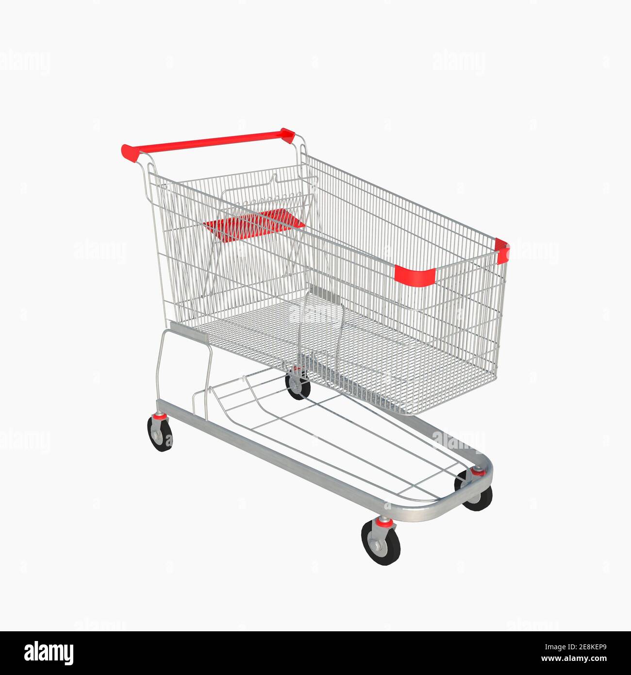 Shopping cart isolated on white background. 3D illustration with clipping path. Stock Photo