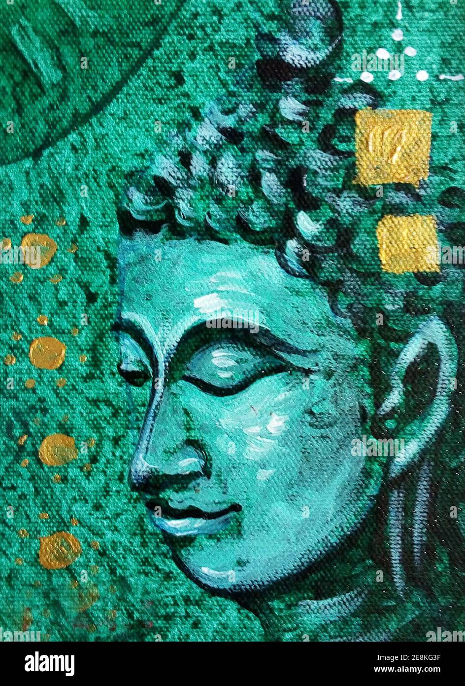 Art ,painting ,oil , color ,Buddha statue,Thailand Buddhist Stock Photo