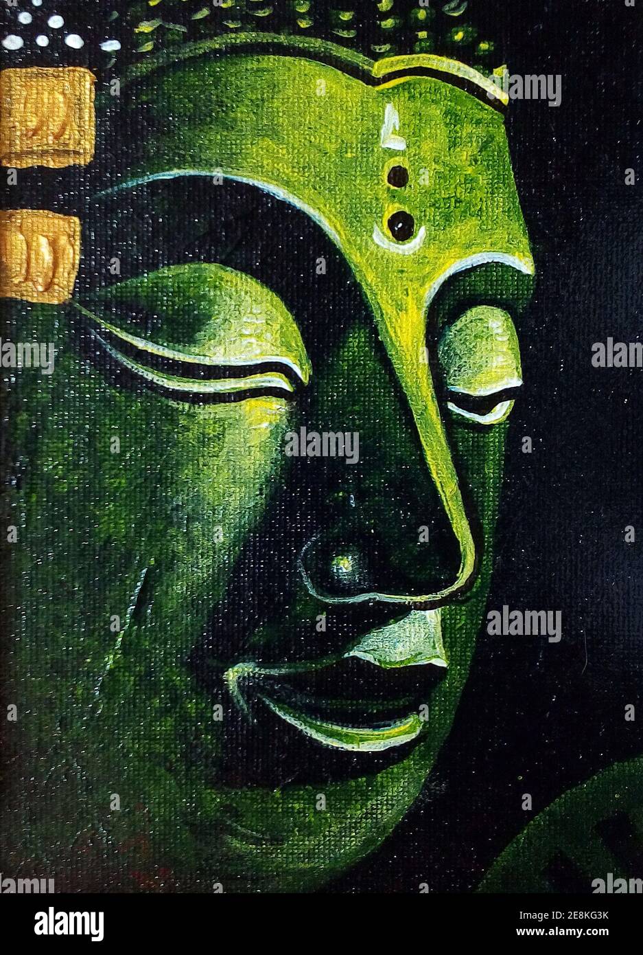 Art ,painting ,oil , color ,Buddha statue,Thailand Stock Photo