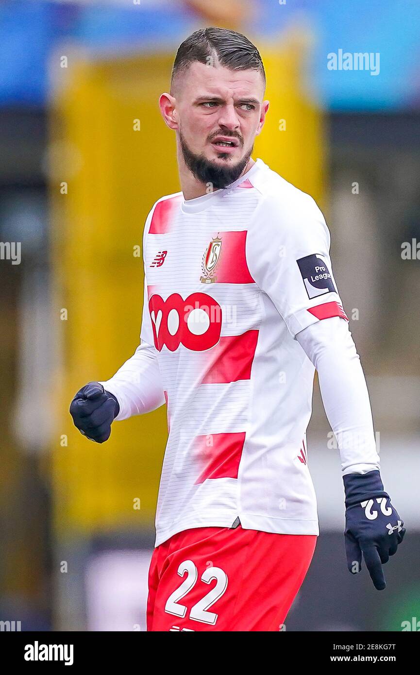 BRUGES, BELGIUM - JANUARY 31: Maxime Lestienne of Standard de Liege ...