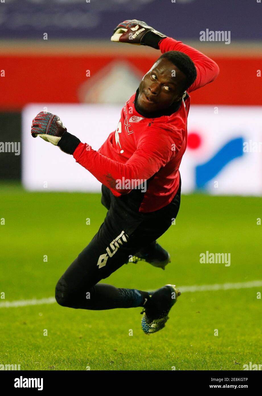 Soccer Football - Ligue 1 - Lille v Dijon - Stade Pierre-Mauroy, Lille,  France - January 31, 2021 Dijon's Saturnin Allagbe during the warm up  before the match REUTERS/Pascal Rossignol Stock Photo - Alamy