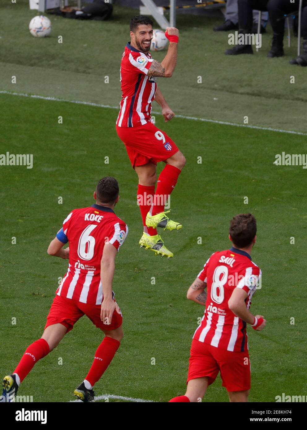 Soccer Football La Liga Santander Cadiz V Atletico Madrid Estadio Ramon De Carranza Cadiz Spain January 31 2021 Atletico Madrid S Luis Suarez Celebrates Scoring Their First Goal Reuters Jon Nazca Stock Photo Alamy