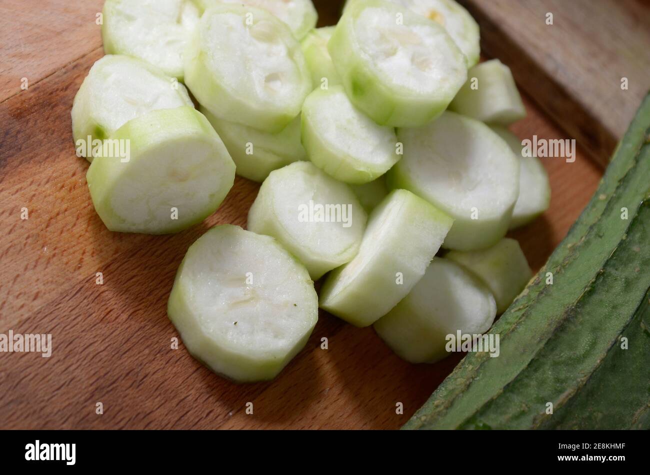 Vegetable know as Oyong, Gambas,  Luffa Squash, Luffa acutangula. Lot of vitamin and viber Stock Photo