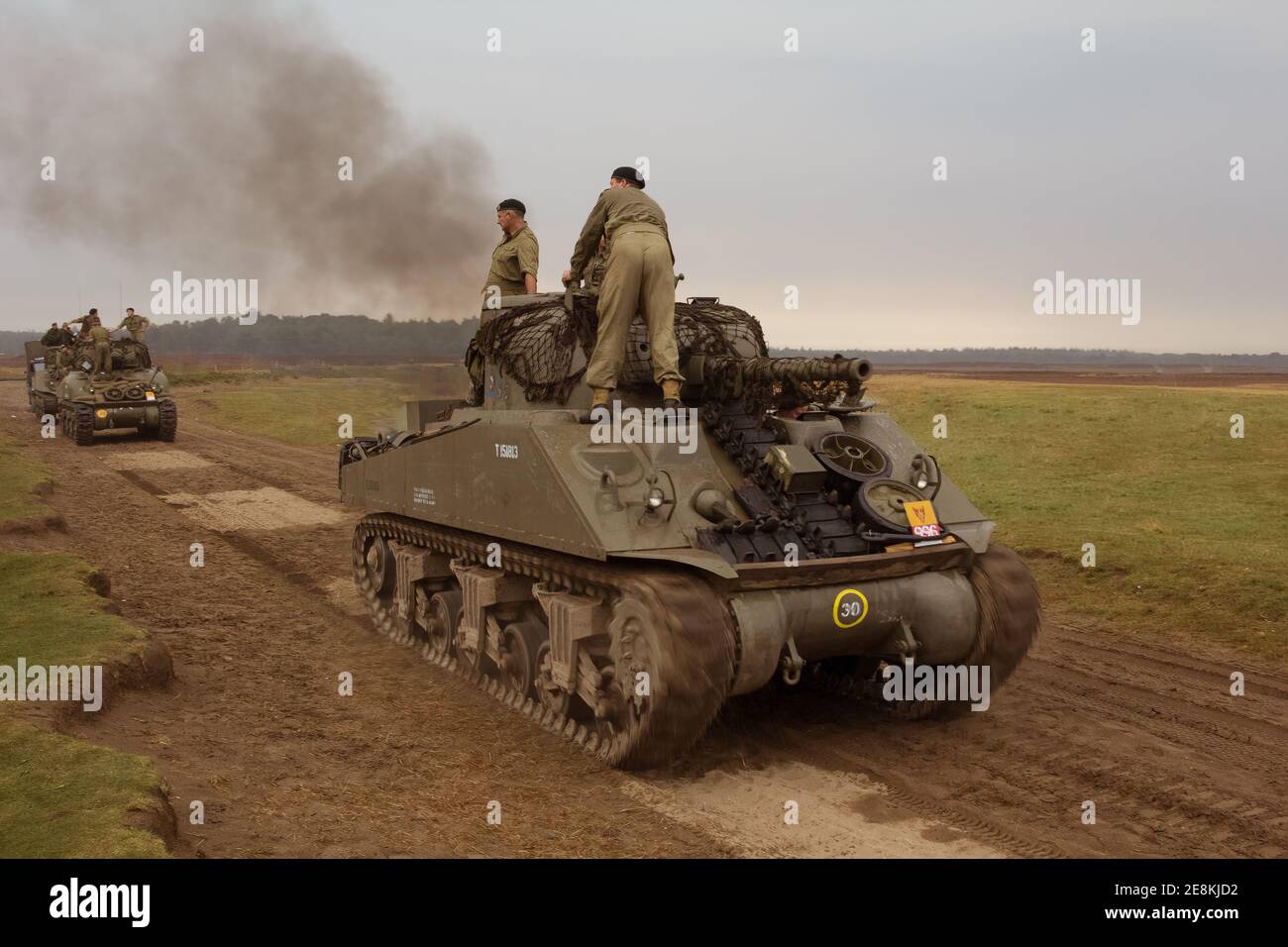 Ginkelse Heide, The Netherlands sep 20, 2014 Market Garden memorial. M4 Sherman tank Stock Photo