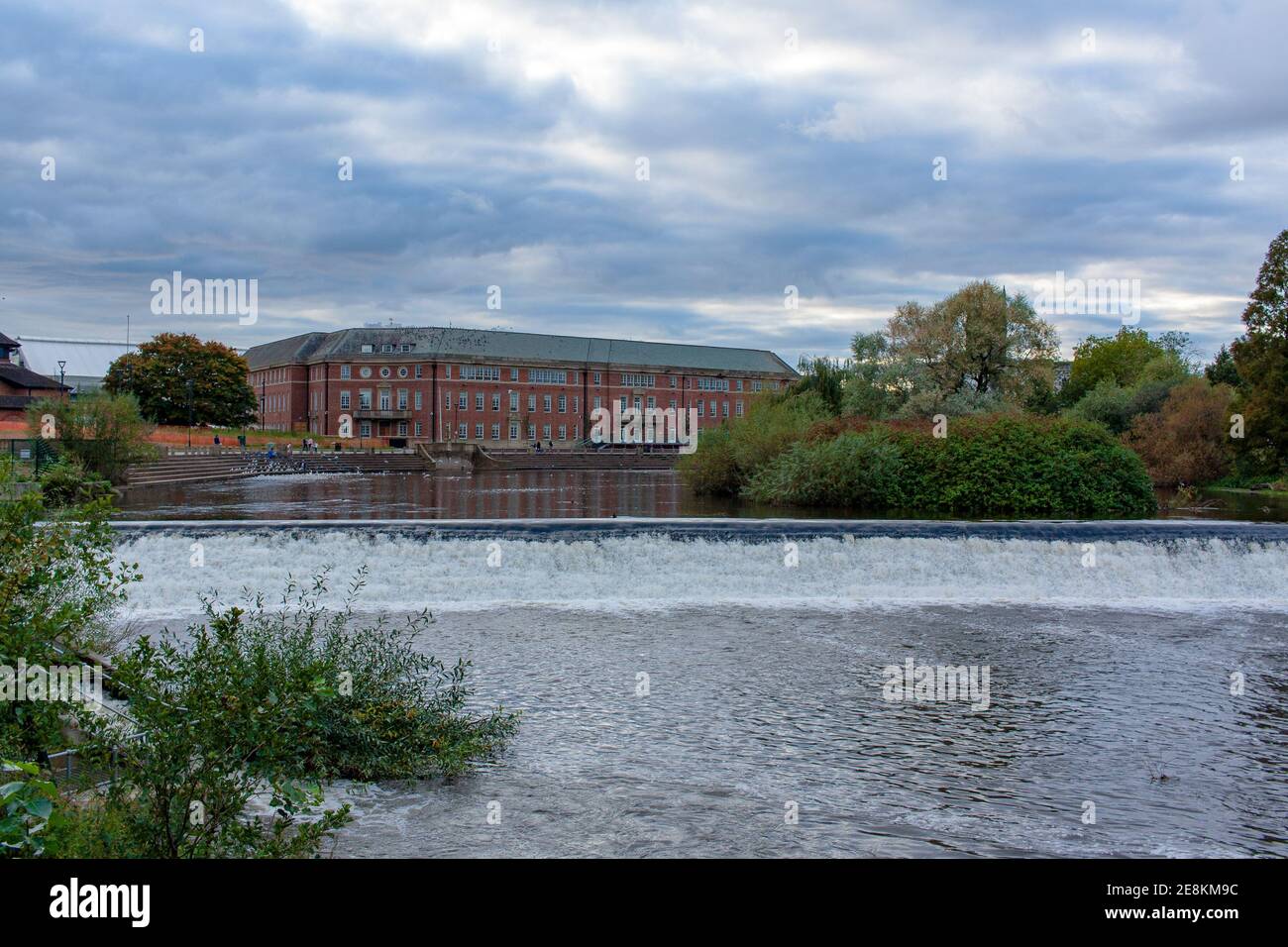 Derby UK October 11, 2020 The river Derwent in Derby City Center