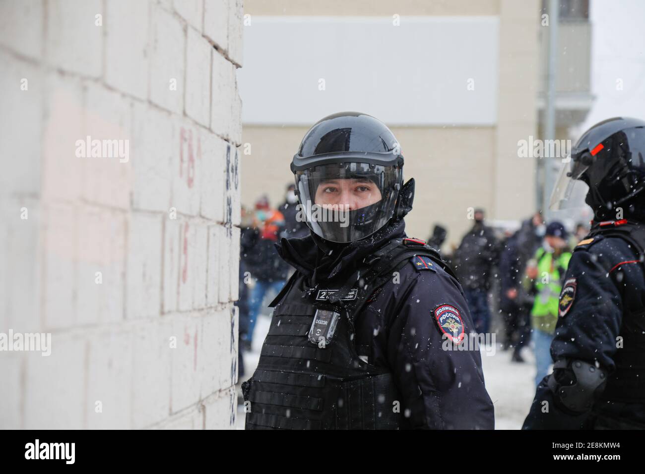 Moscow, Russia. 31th January, 2021. Protests in the capital of Russia ...