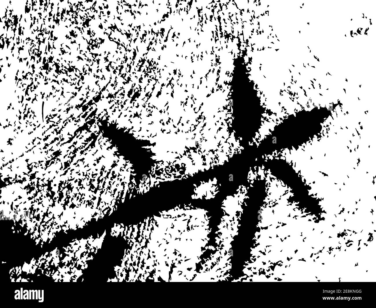 Grungy vector texture. Black shadow of plant on grunge concrete surface ...