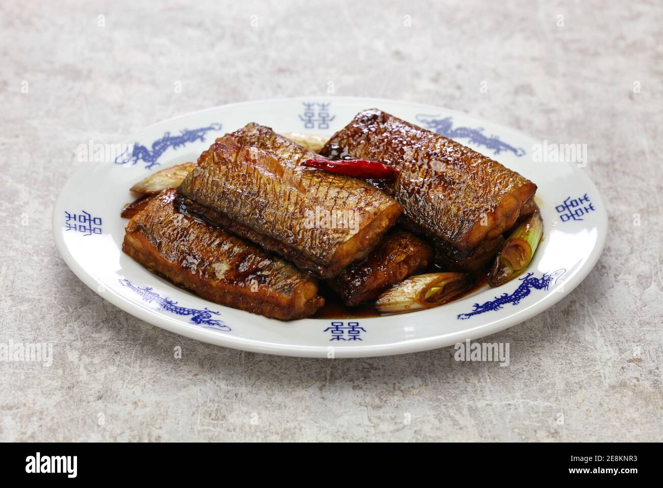 braised hairtail fish in soy sauce, chinese cuisine Stock Photo Alamy