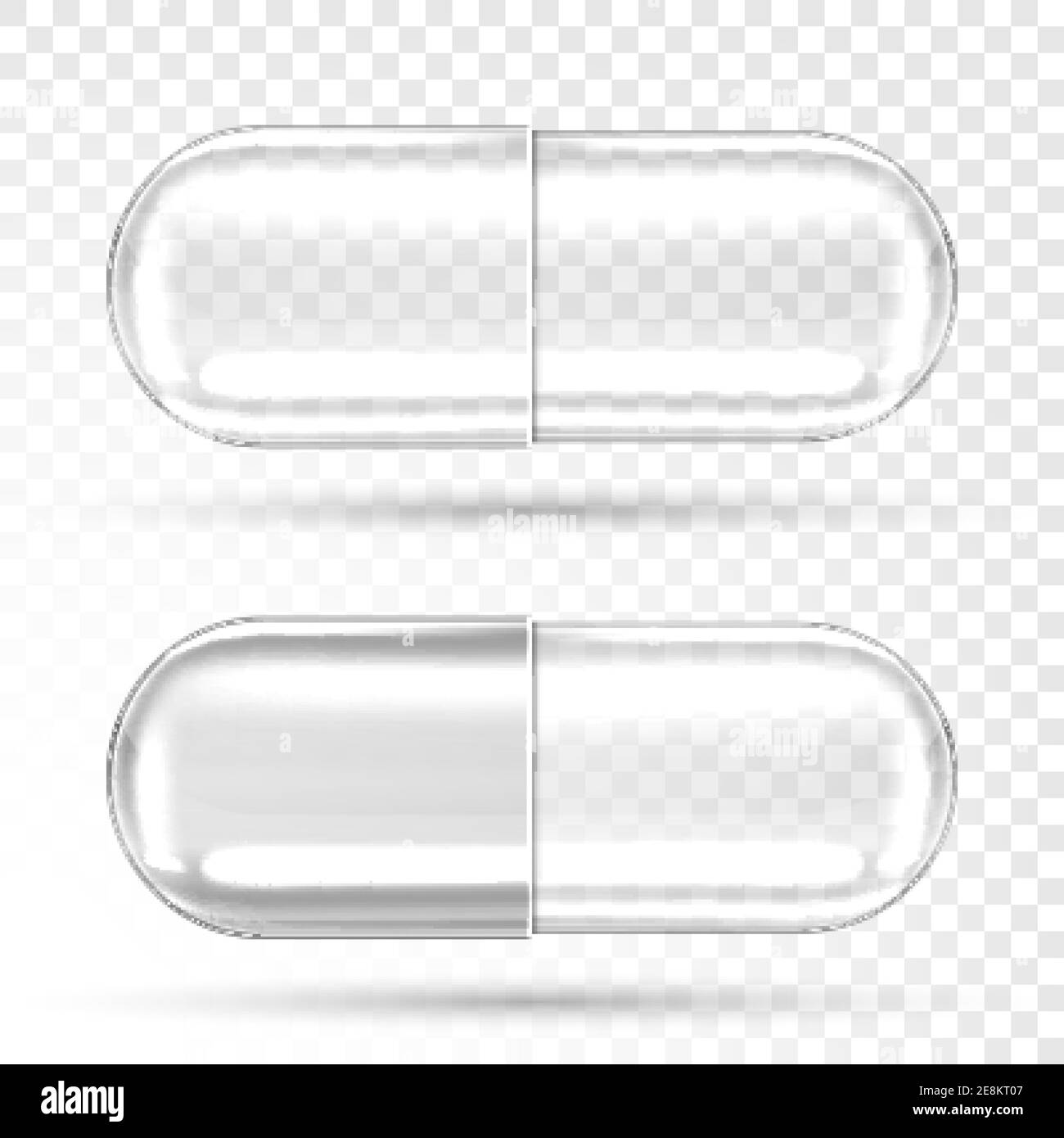 Download Empty Pill Capsules Isolated On Transparent Background Vector Realistic Mockup Of Pharmaceutical Capsule Medical Tablet Antibiotic Or Herbal Drug Stock Vector Image Art Alamy