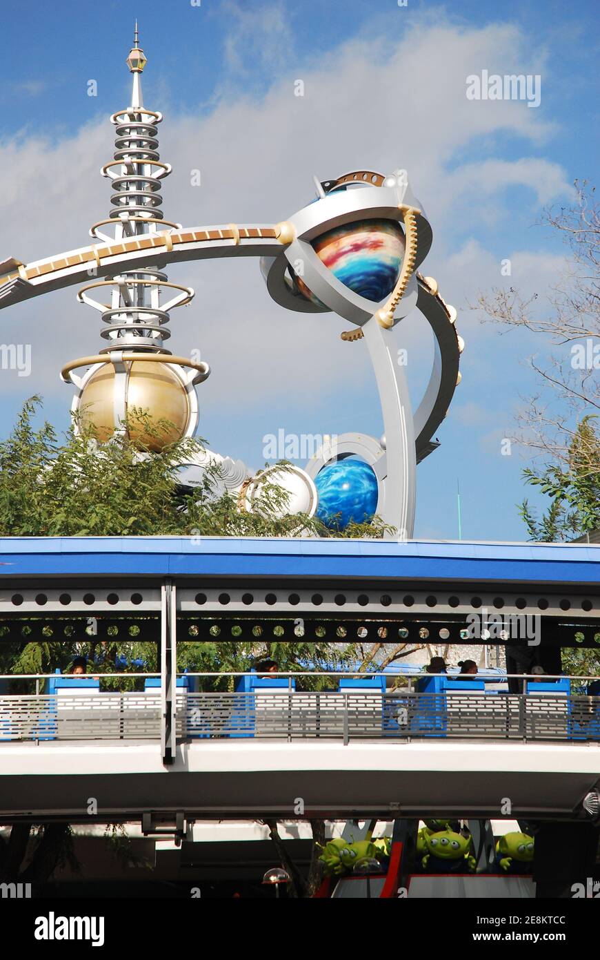 A whimsical design over the World of Tomorrow at Walt Disney World in Orlando Florida Stock Photo