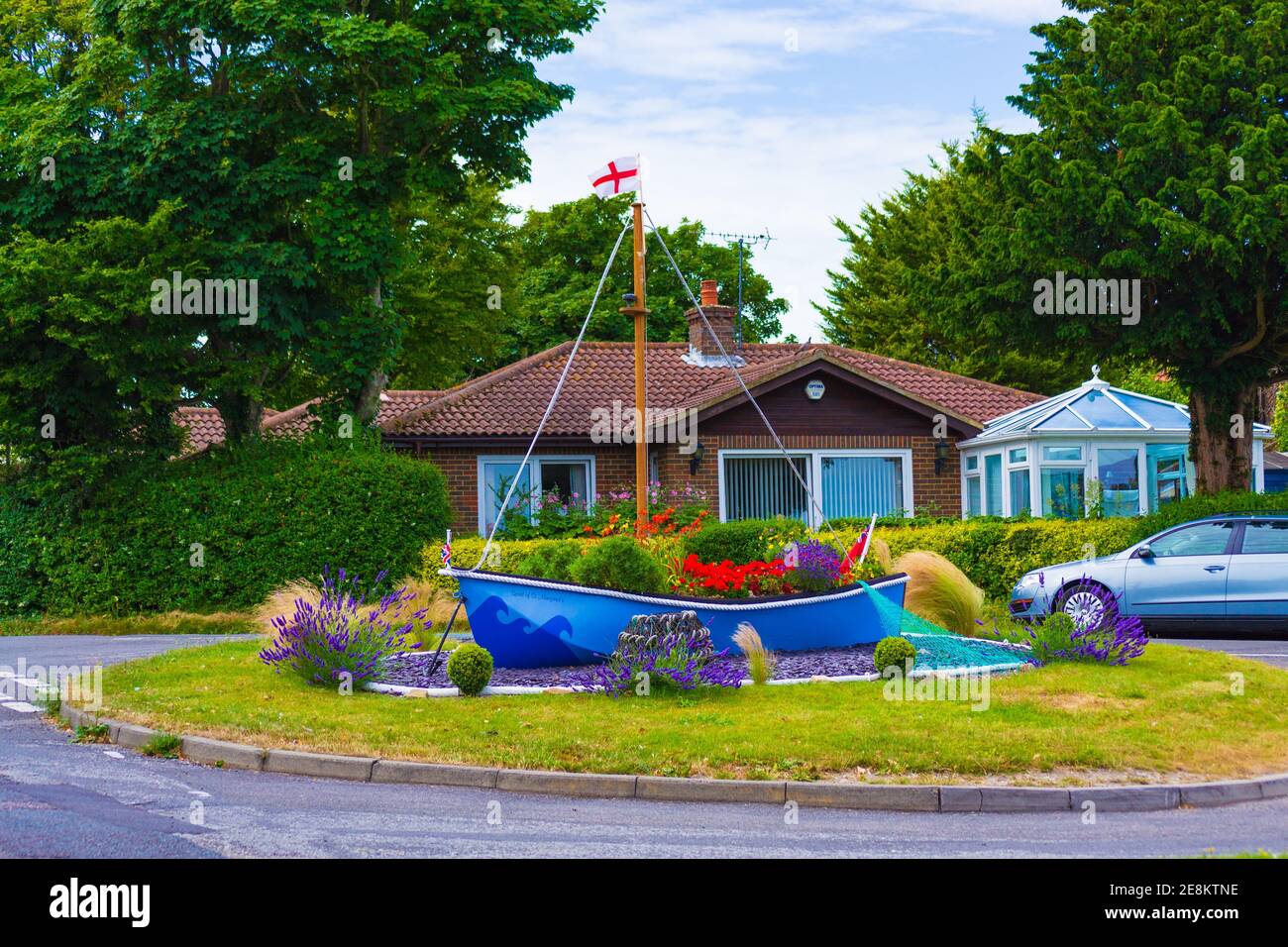 View of St Margarets bay village.The lovely seaside village of St