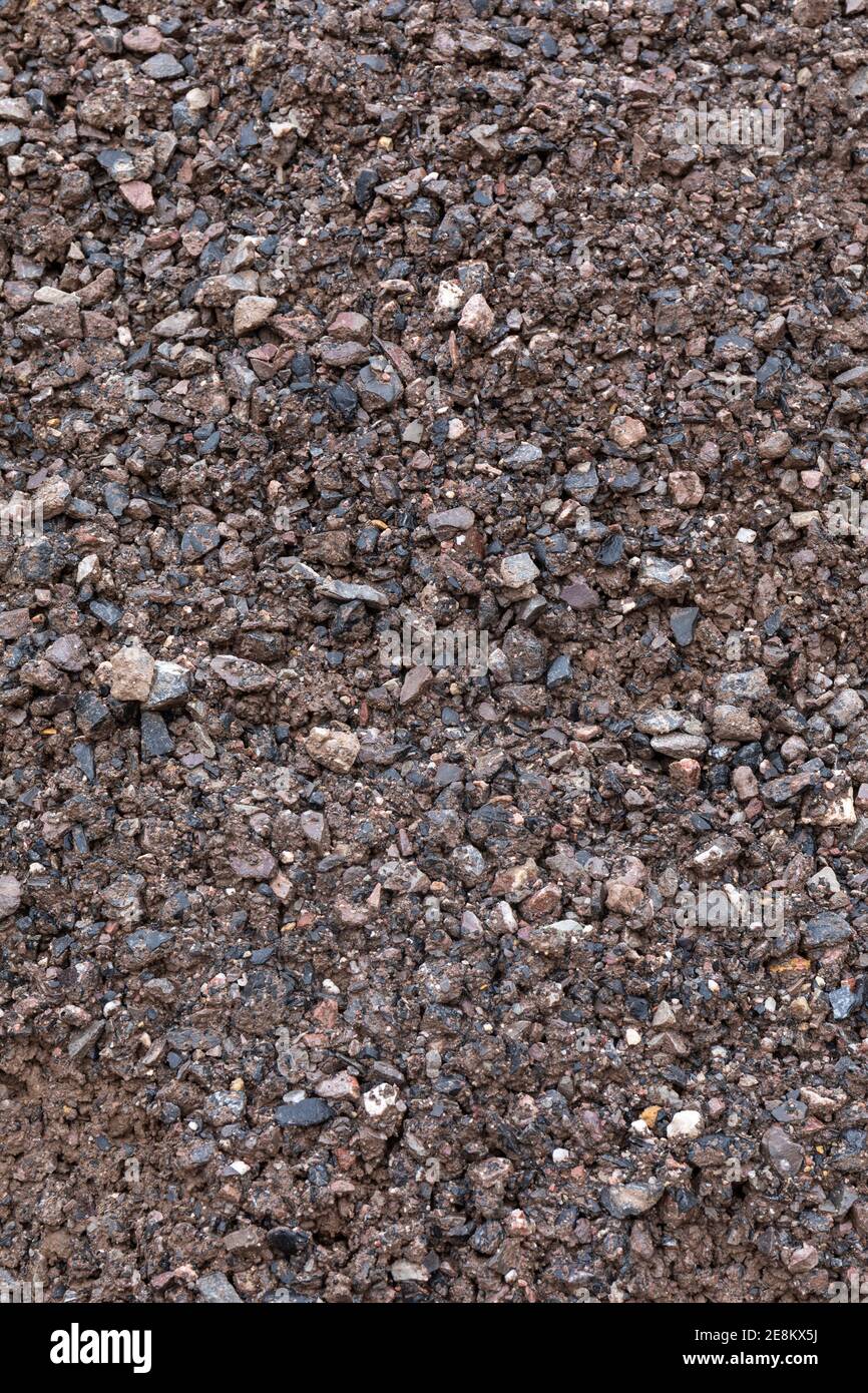 Close up of Scalpings used as a construction material for sale at a Builders Merchants in England, UK Stock Photo