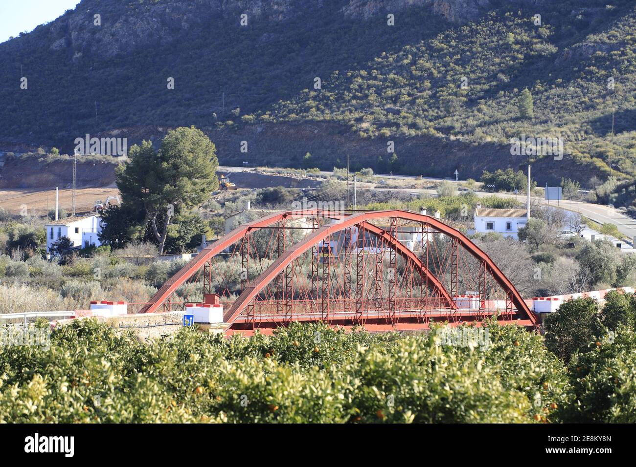 Red bridge over the Almanzora river to Cantoria, Almeria, Andalucia