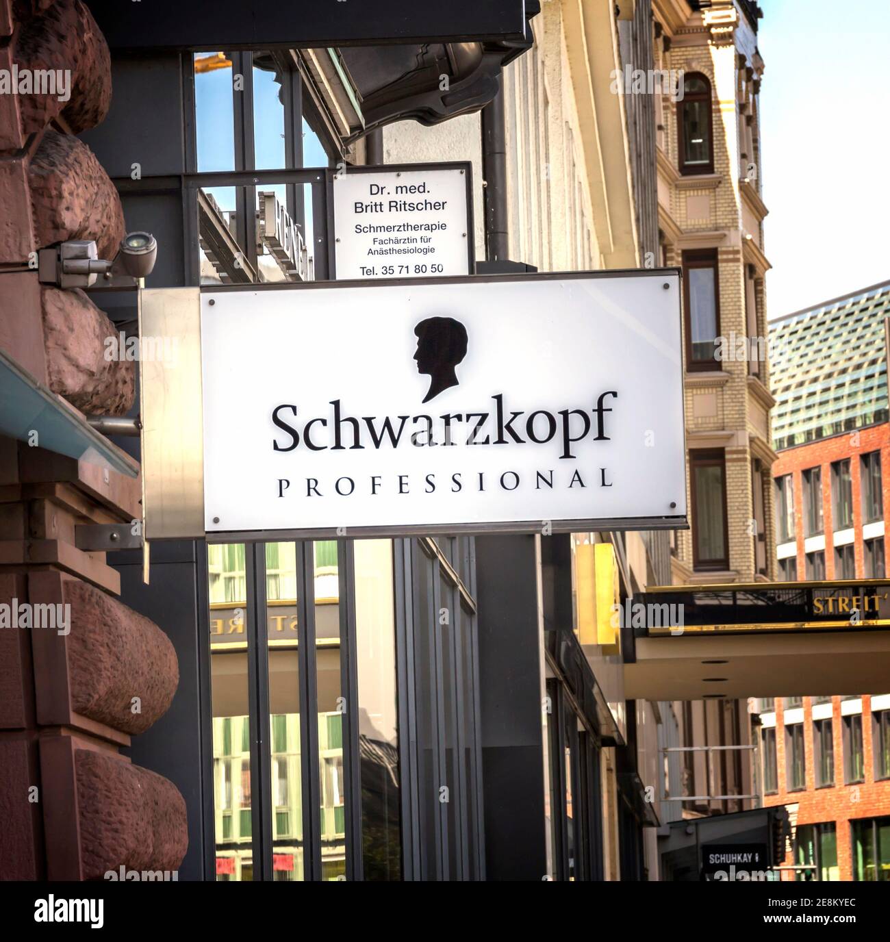 Hamburg, Germany: Schwarzkopf Brilliance Intense Permanent Hair Coloring product store. The logo of the brand 'Schwarzkopf', Berlin. Stock Photo
