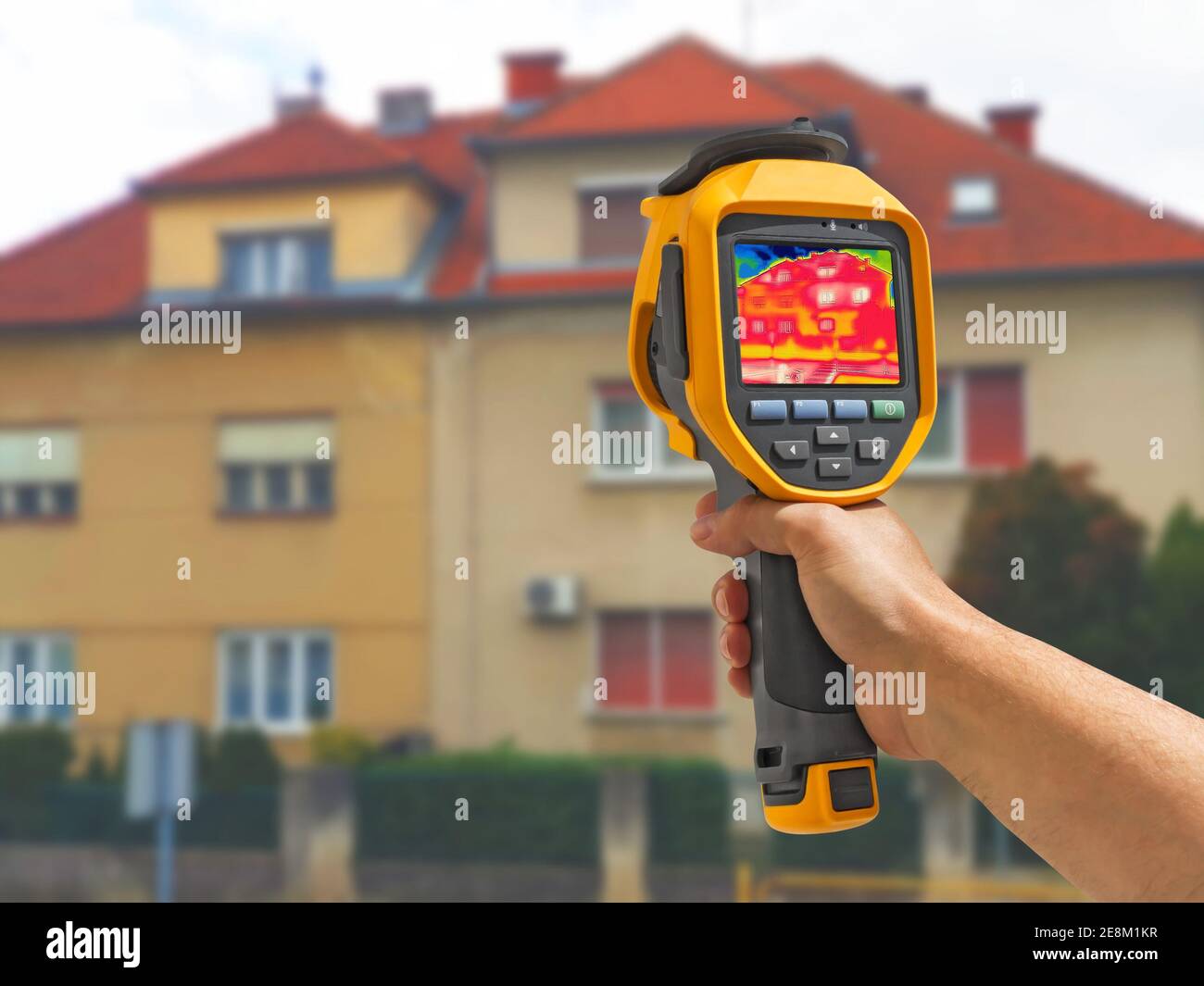 Recording Heat Loss at the House With Infrared Thermal Camera Stock Photo Alamy
