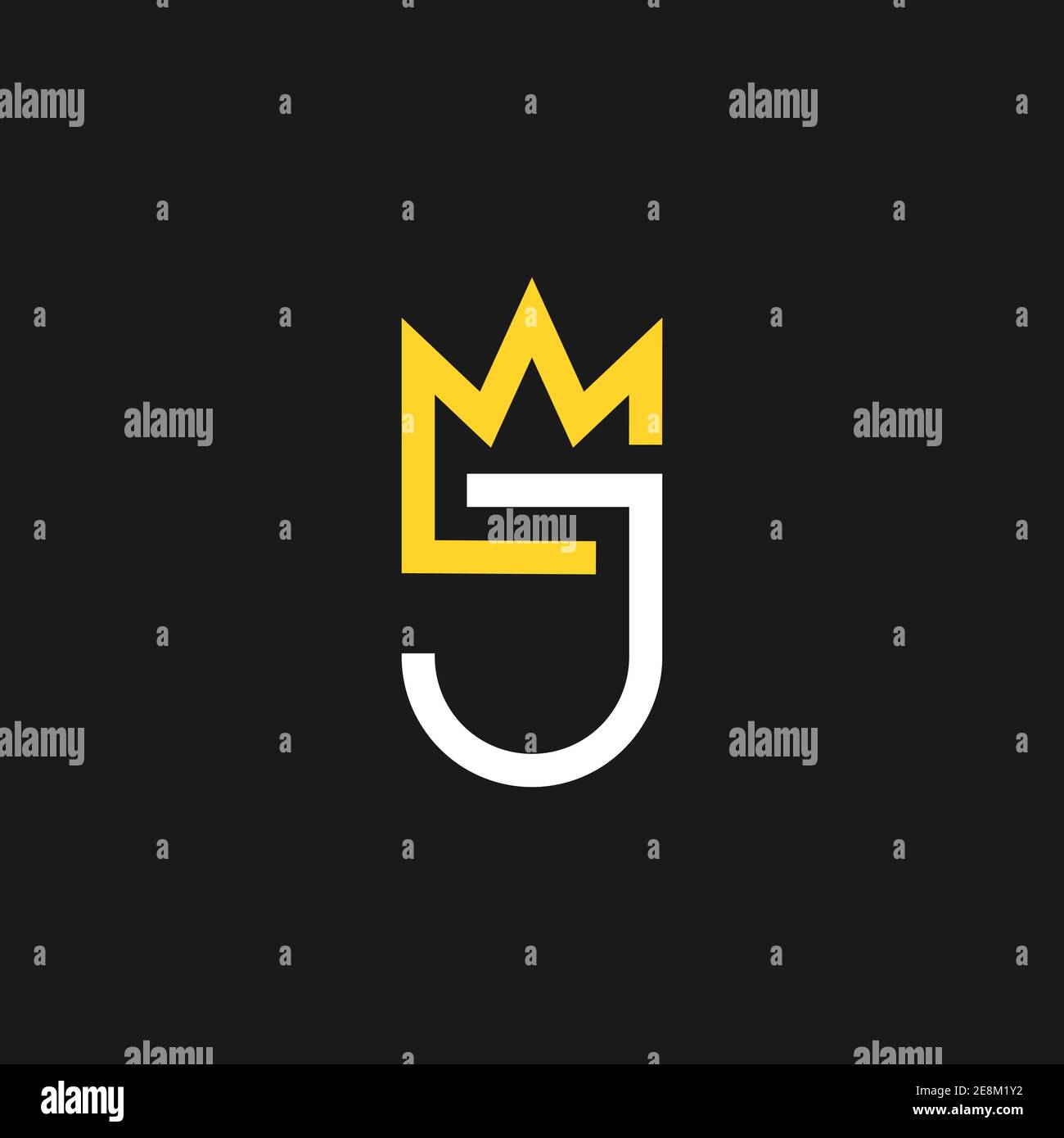 Simple Letter J Crown King Queen Vector Logo Template Elegant Style ...