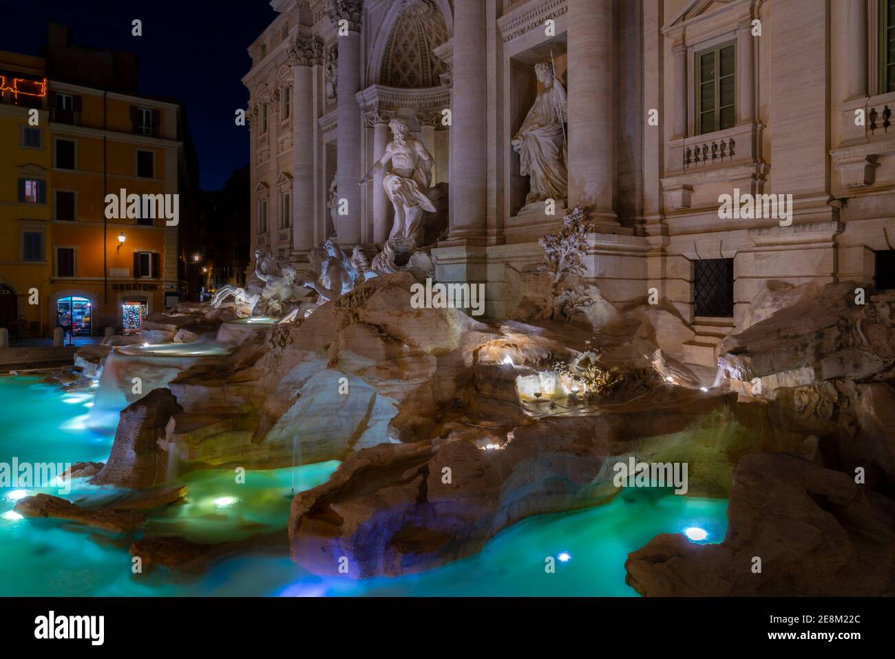Rome, Italy - december 18, 2020: Trevi Fountain in the night, Rome, Italy Stock Photo