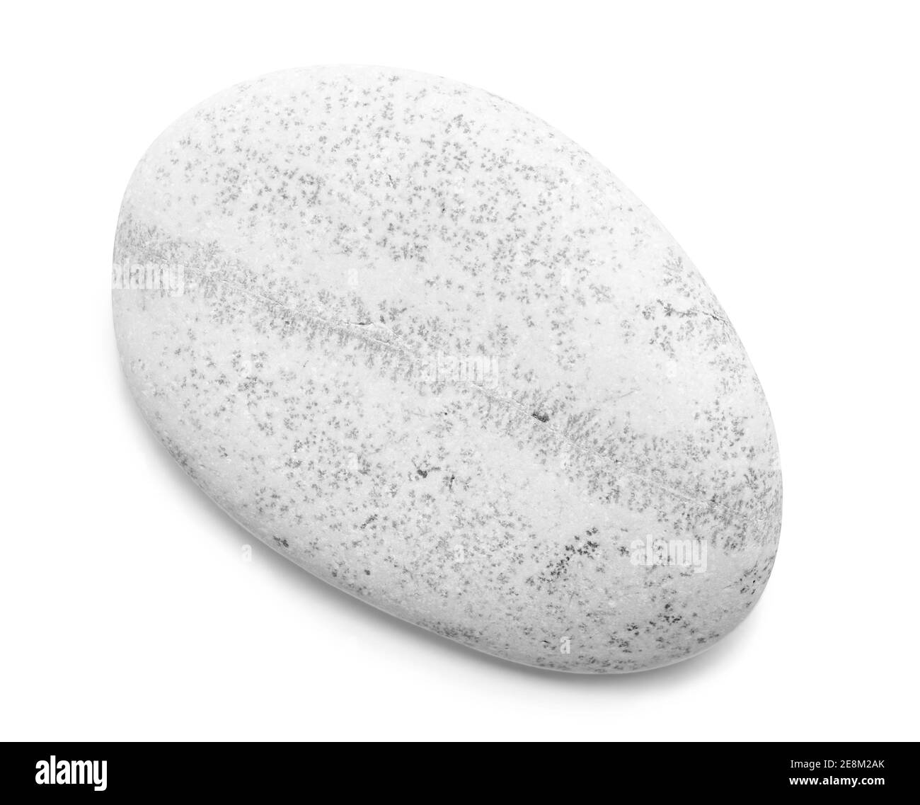 Pebble. Smooth gray sea stone isolated on white background Stock Photo