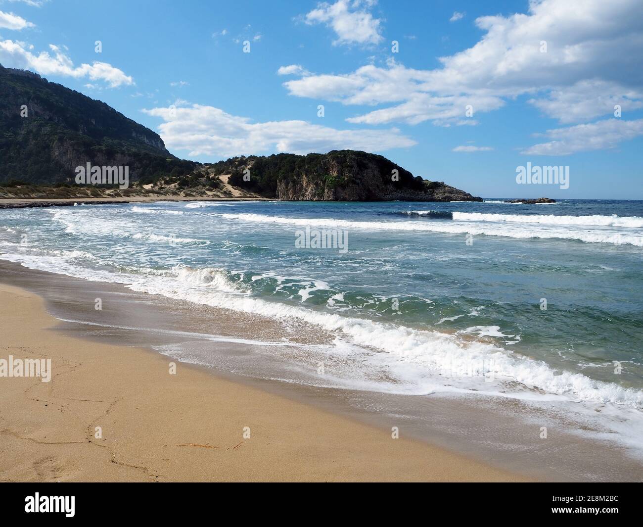 Aspect of Voidokoilia beach in winter, Peloponnese, Greece Stock Photo