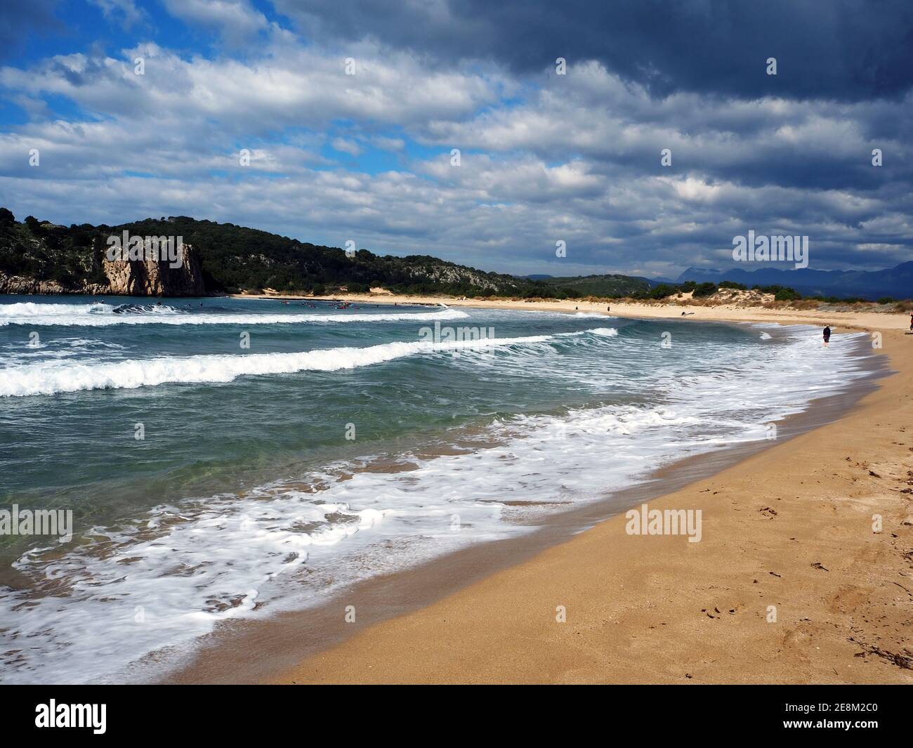 Aspect of Voidokoilia beach in winter, Peloponnese, Greece Stock Photo