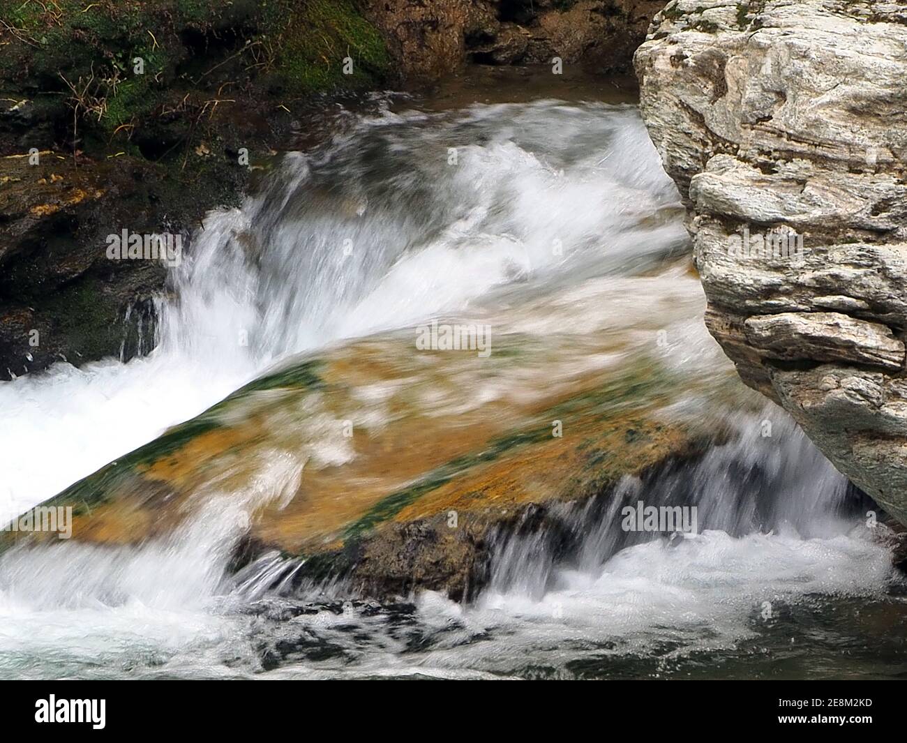 Gurgling stream rushing down a remote gorge in Euboea island, Greece Stock  Photo - Alamy