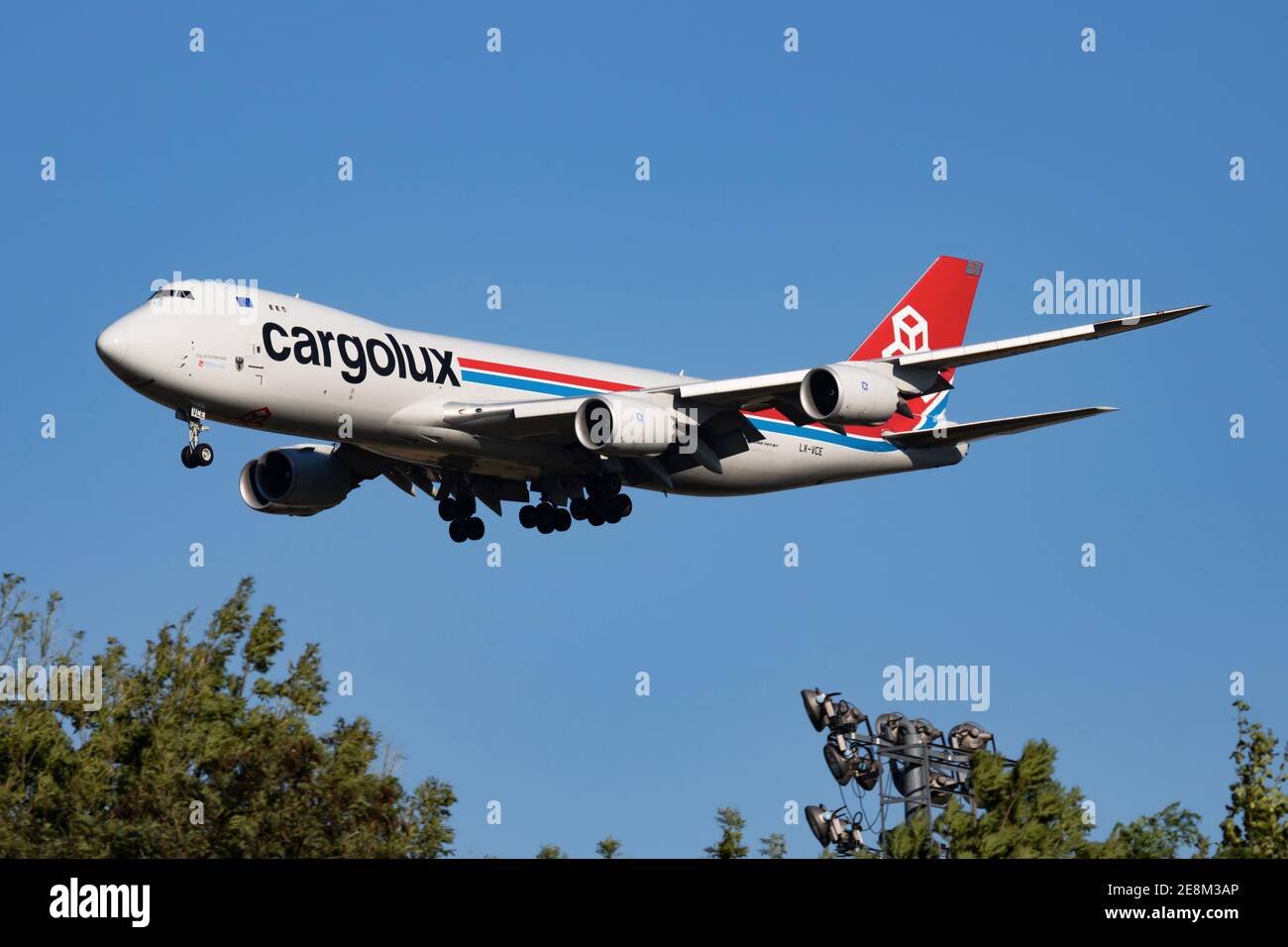 Cargolux Boeing 7478 LXVCE cargo plane arrival and landing at Vienna Airport Stock Photo Alamy