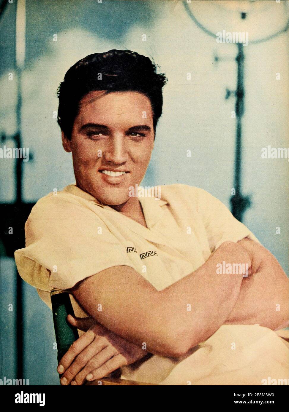 Elvis Presley, photo for Modern Screen, 1 June 1958. Printed at the time he was leaving to join the army. Stock Photo