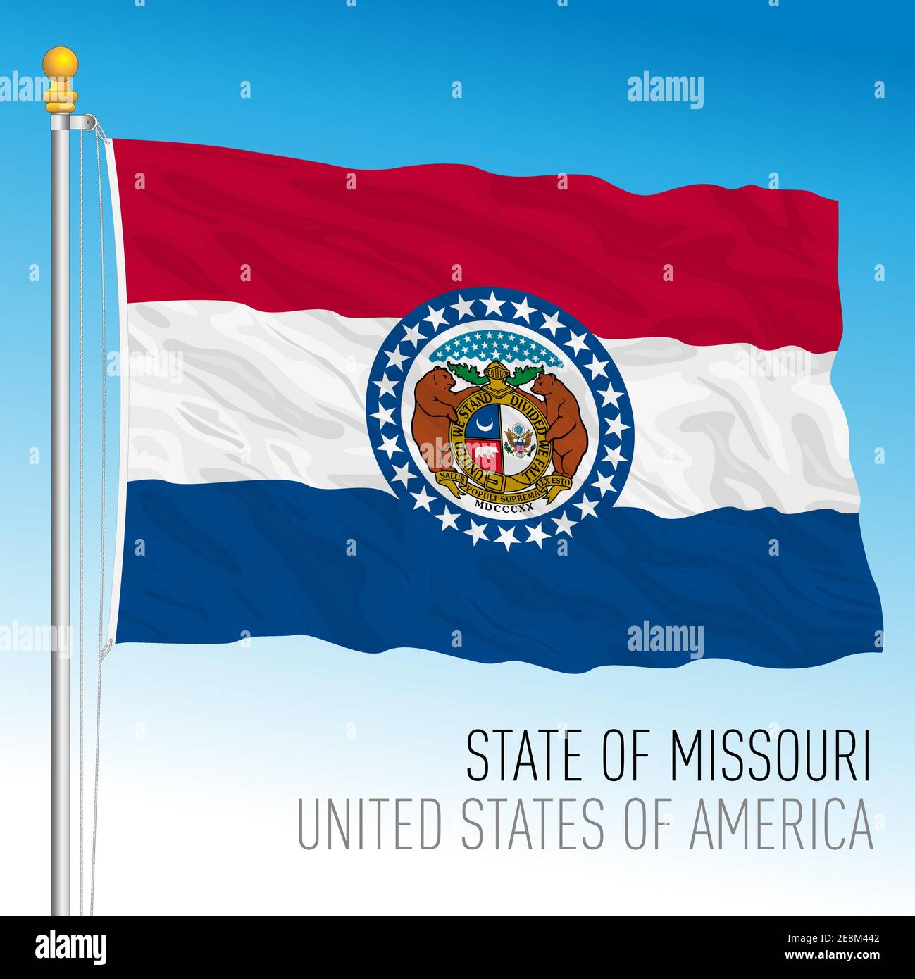 Missouri federal state flag, United States, vector illustration Stock Vector