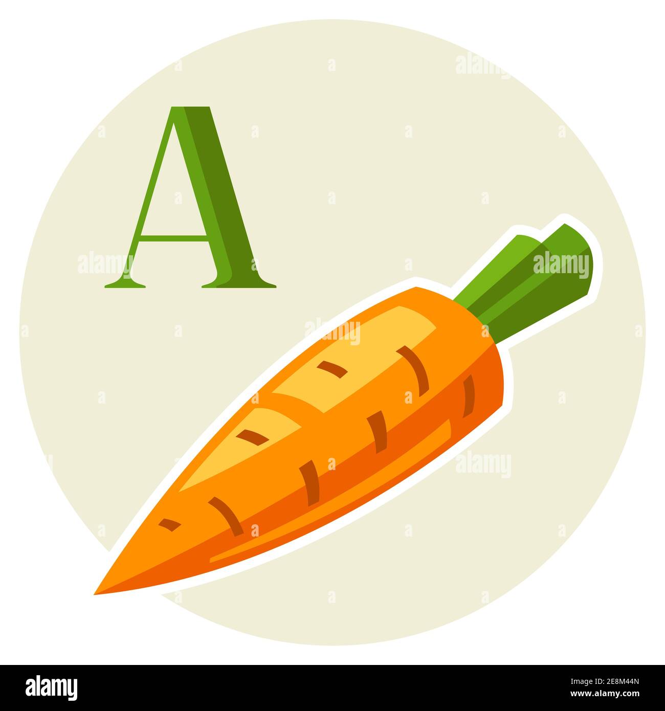 Illustration of stylized carrot. Stock Vector