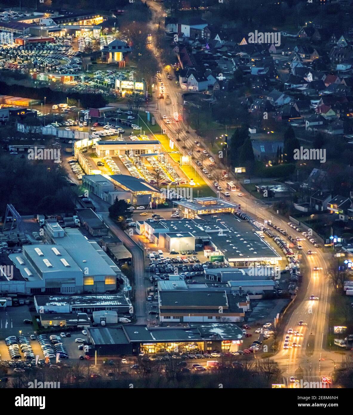 Aerial view, Car Mile Hamm, W. Potthoff Gmbh | Volkswagen Commercial  Vehicles, Hammer Straße, former Radbod Colliery, Bockum-Hövel, Hamm, Ruhr  Area, N Stock Photo - Alamy