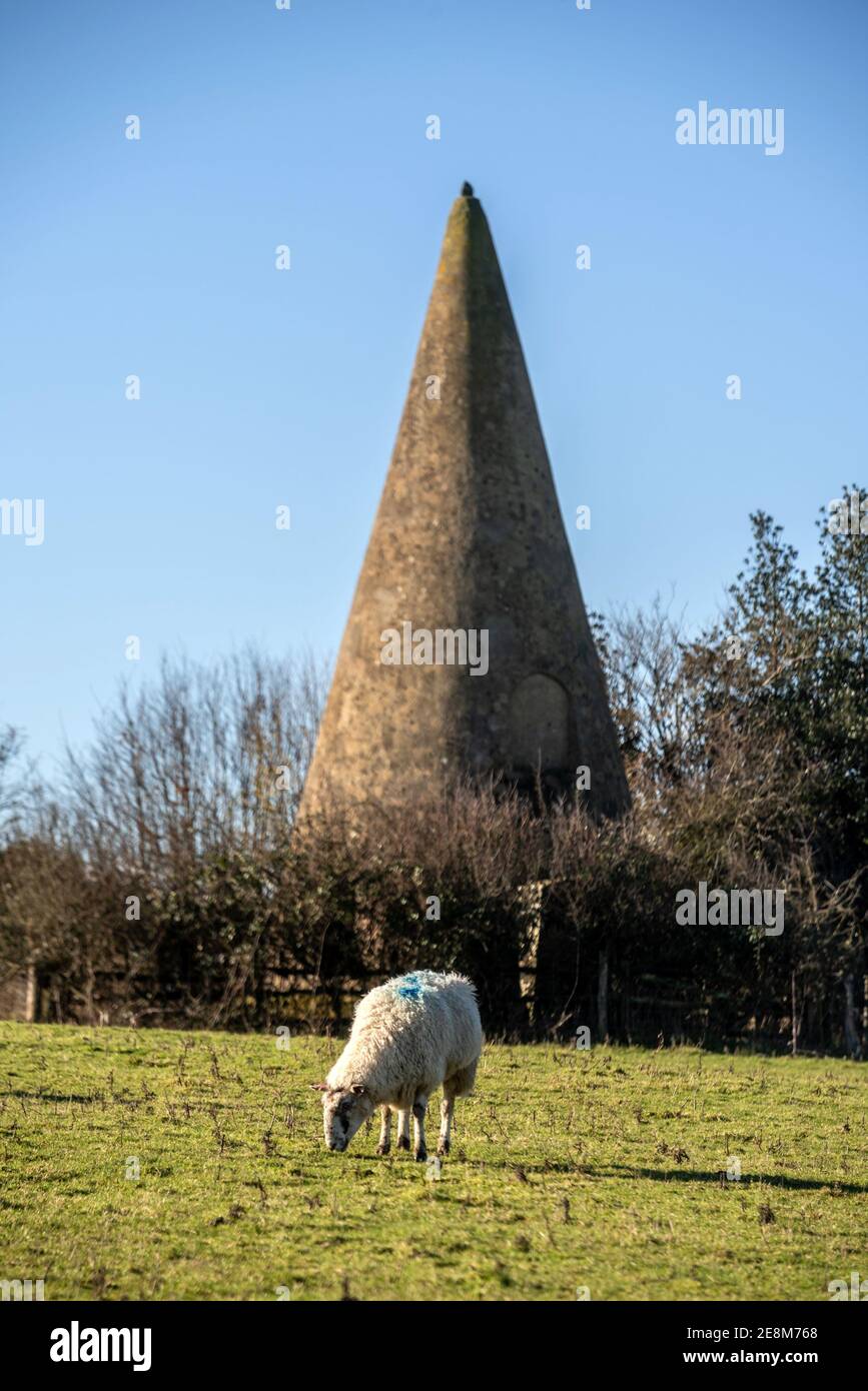 Heathfield, January 25th 2021: The Sugar Loaf folly at Dallington Stock Photo