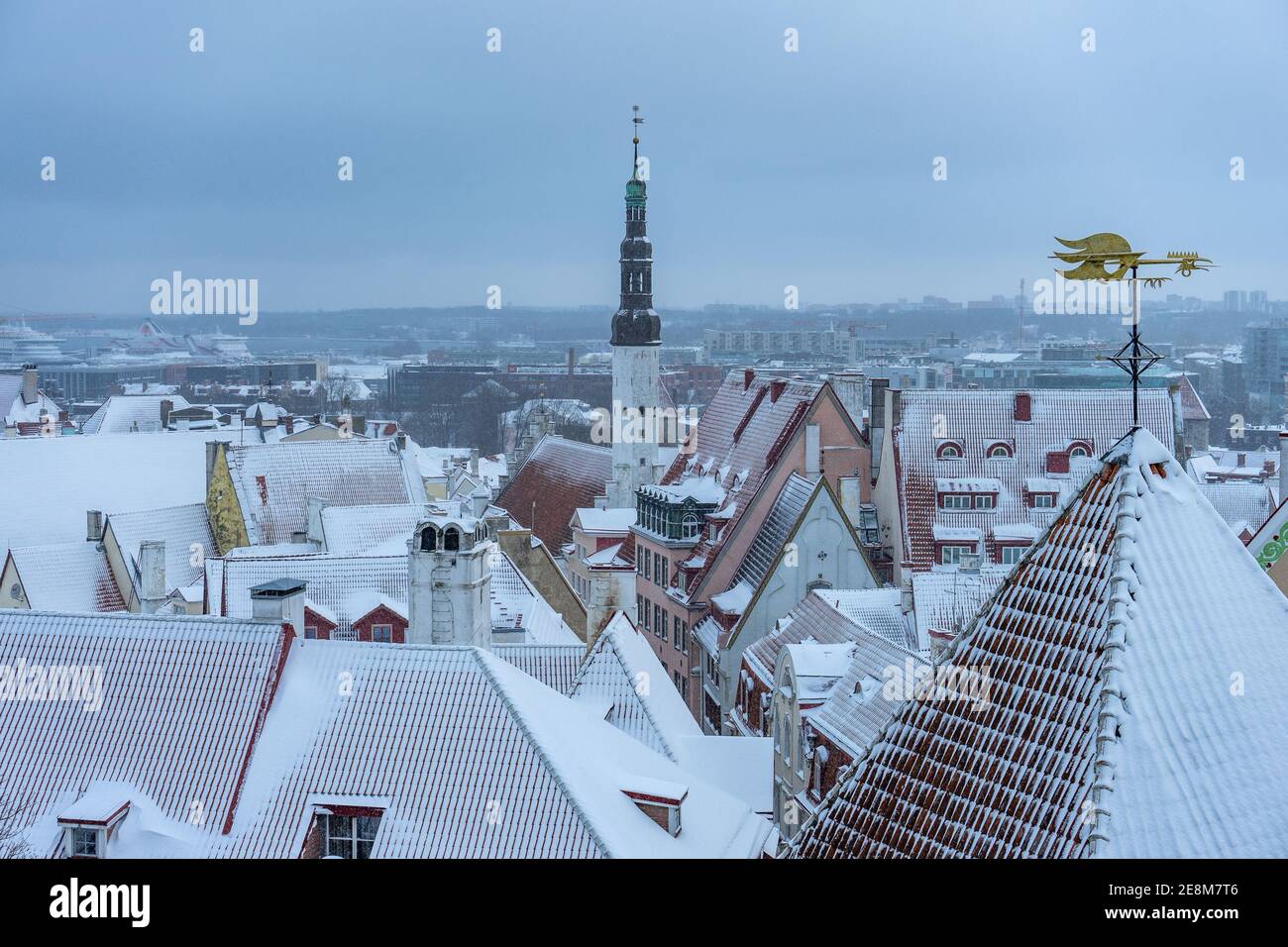 Winter old city Tallinn Estonia Stock Photo