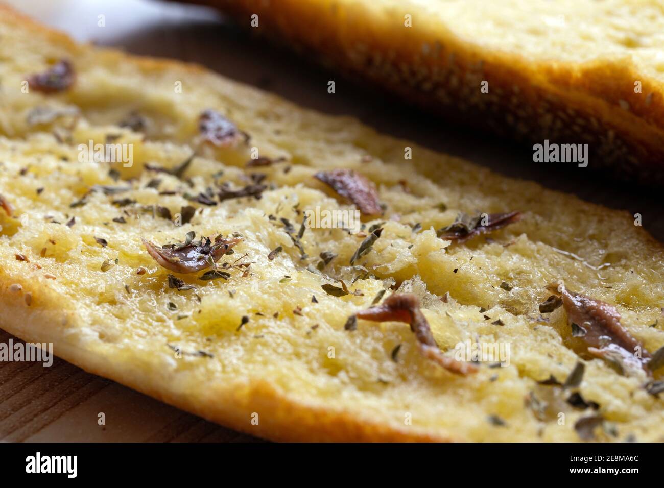 Bread, tomato, anchovy, sicilian food Stock Photo Alamy