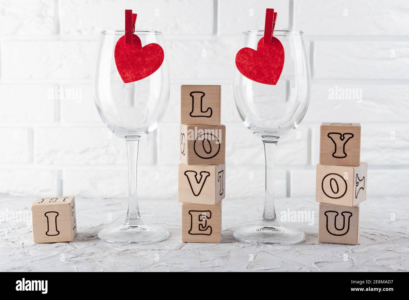 Valentine's Day card with the inscription I Love You Stock Photo