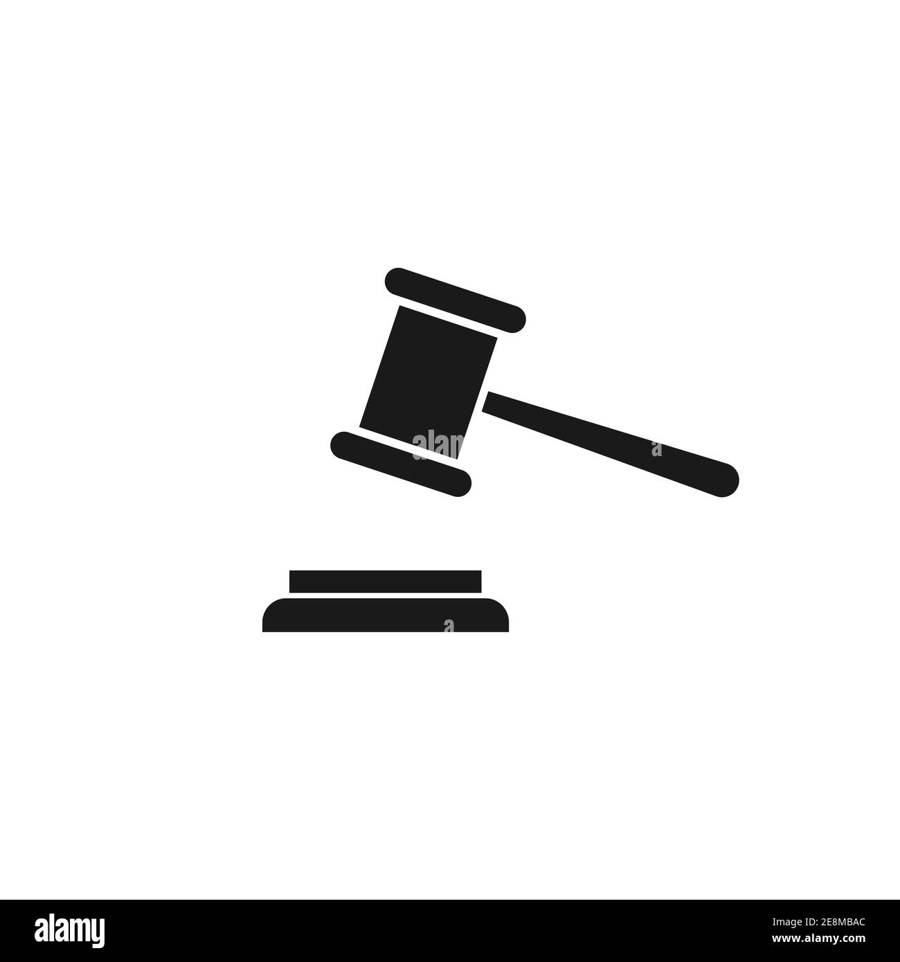 Hammer justice icon. Law symbol. Court gavel vector illustration. Judge gavel pictogram isolated on white. Stock Vector