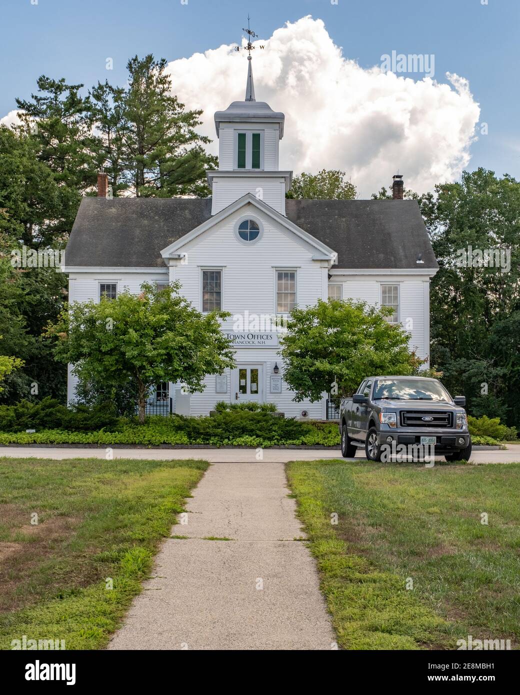 The Hancock, NH Town Offices on the Town Common Stock Photo