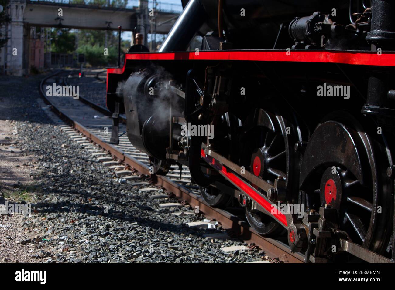 Steam locomotive called 'strawberry train' at Aranjuez station Stock Photo