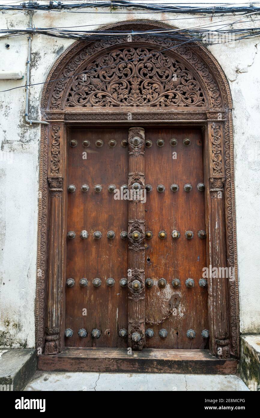 Old traditional doors. Stone Town, Zanzibar, Tanzania Stock Photo Alamy
