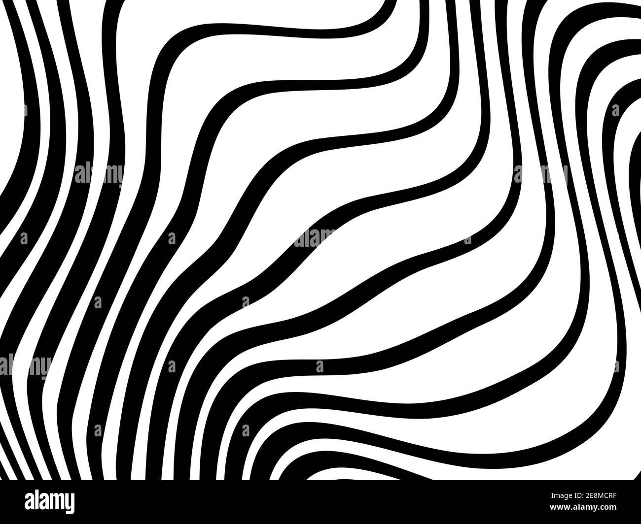 Abstract black wave lines background. Art linear vector illustration ...