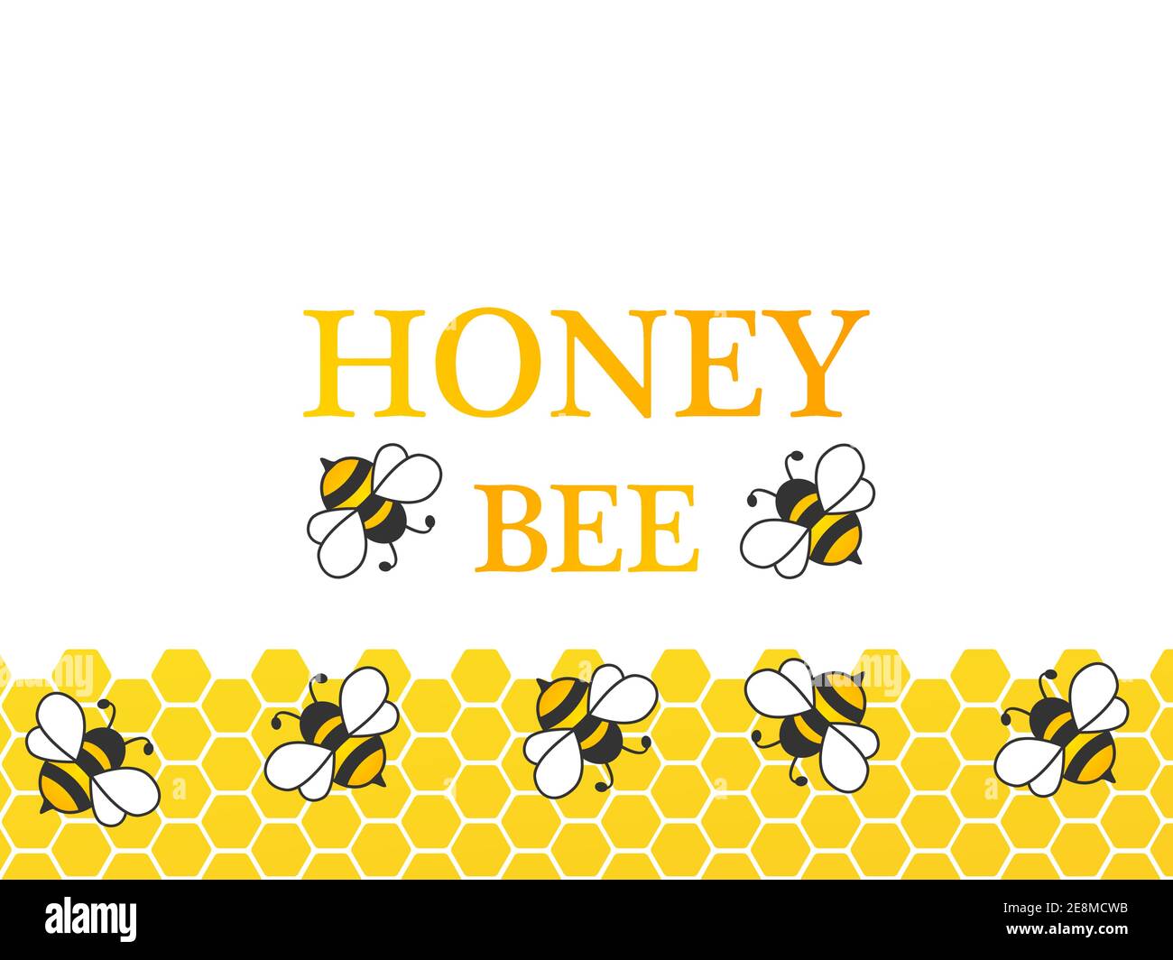 Seamless Pattern with flying bees. Cartoon doodle cute bee. Vector ...