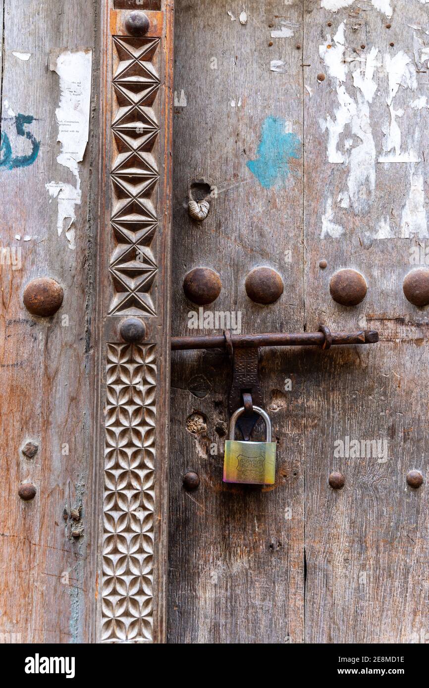 Old traditional doors. Stone Town, Zanzibar, Tanzania Stock Photo Alamy